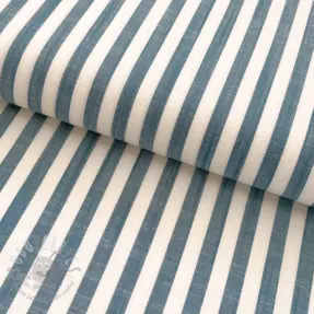 Viscose YARN DYED Stripes SMALL petrol