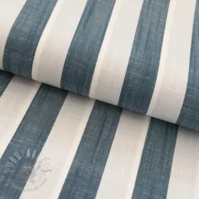 Viscose YARN DYED Stripes BIG petrol