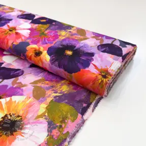Viscose SATIN Tamara purple digital print