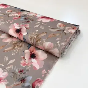 Viscose SATIN Daphne pink digital print
