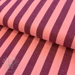 Cotton fabric YARN DYED NOVA Stripe aubergine