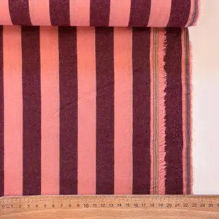 Cotton fabric YARN DYED NOVA Stripe aubergine