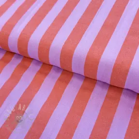 Cotton fabric YARN DYED NOVA Stripe lavender orange