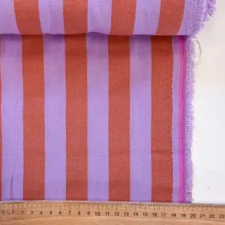 Cotton fabric YARN DYED NOVA Stripe lavender orange