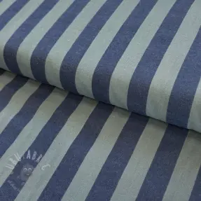 Cotton fabric YARN DYED NOVA Stripe blue green