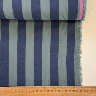 Cotton fabric YARN DYED NOVA Stripe blue green