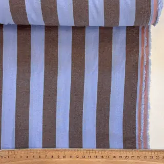 Cotton fabric YARN DYED NOVA Stripe blue brown