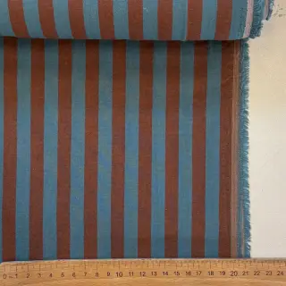 Cotton fabric YARN DYED BIG Stripes brown
