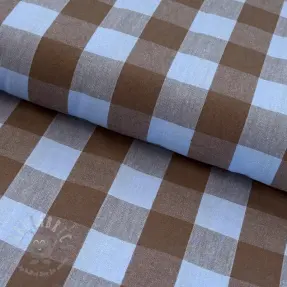 Cotton fabric YARN DYED SONJA Checks blue brown