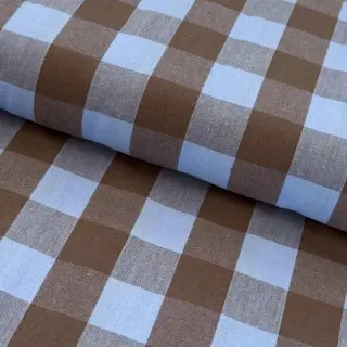 Cotton fabric YARN DYED SONJA Checks blue brown
