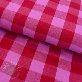 Cotton fabric YARN DYED SONJA Checks red fuchsia