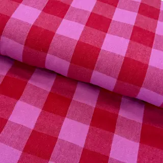 Cotton fabric YARN DYED SONJA Checks red fuchsia