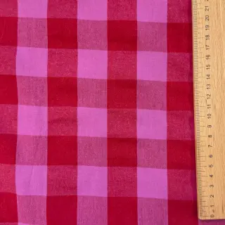 Cotton fabric YARN DYED SONJA Checks red fuchsia