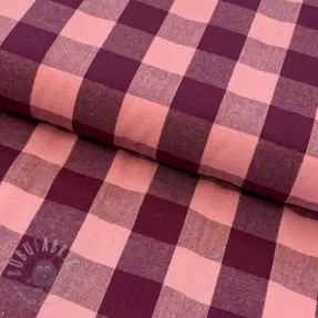 Cotton fabric YARN DYED SONJA Checks aubergine