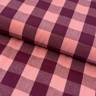 Cotton fabric YARN DYED SONJA Checks aubergine