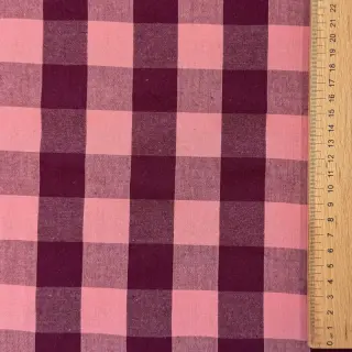 Cotton fabric YARN DYED SONJA Checks aubergine