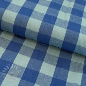 Cotton fabric YARN DYED SONJA Checks blue green