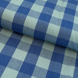 Cotton fabric YARN DYED SONJA Checks blue green