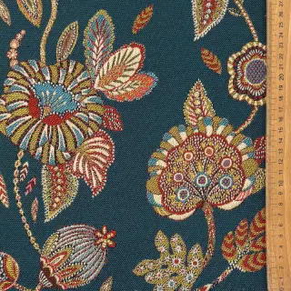 Decoration fabric jacquard Bosphore petrole