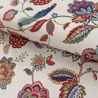 Decoration fabric jacquard Palampore blanc
