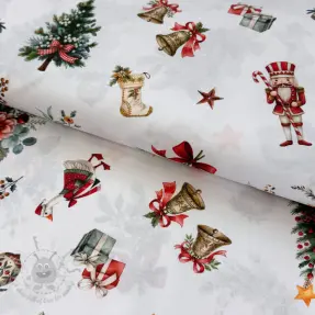 Cotton fabric Uncle Harry blanc
