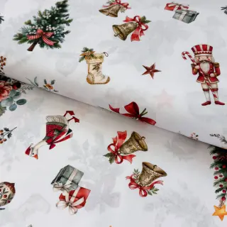 Cotton fabric Uncle Harry blanc