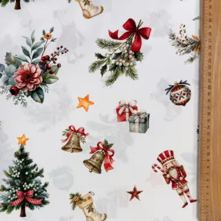 Cotton fabric Uncle Harry blanc