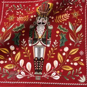 Decoration fabric jacquard Casse-Noisette rouge design B PANEL