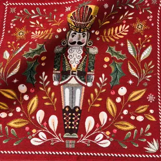 Decoration fabric jacquard Casse-Noisette rouge design B PANEL