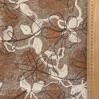 Coat fabric WOOLY EMBROIDERY Petra beige