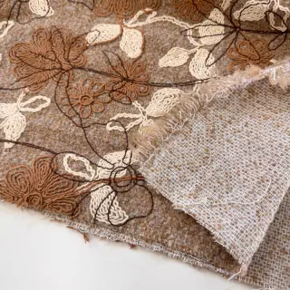 Coat fabric WOOLY EMBROIDERY Petra beige
