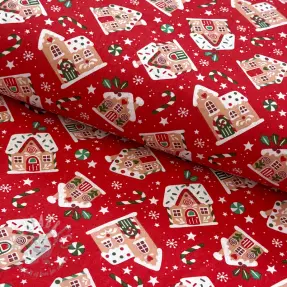 Cotton fabric Glacage rouge