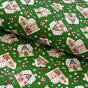 Cotton fabric Glacage vert
