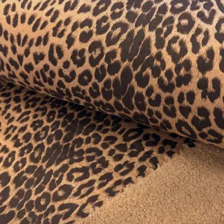 Coat fabric TEDDY SUEDE Panther LEO light brown