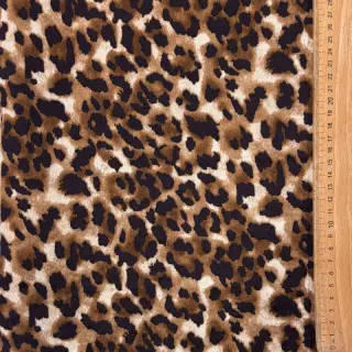 Coat fabric TEDDY SUEDE Panther LEO cognac