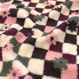 Coat fabric TEDDY JACQUARD Pretty mix design C