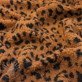 Coat fabric TEDDY Panther love brown