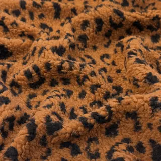 Coat fabric TEDDY Panther love brown