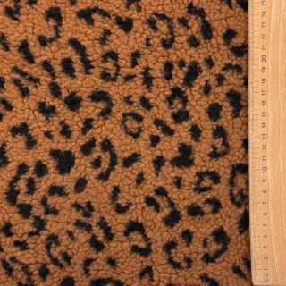 Coat fabric TEDDY Panther love brown