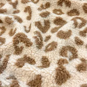 Coat fabric TEDDY Panther love light sand