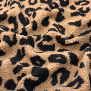 Coat fabric TEDDY Panther love sand