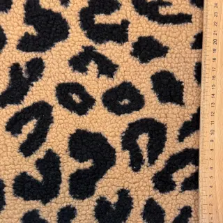 Coat fabric TEDDY Panther love sand