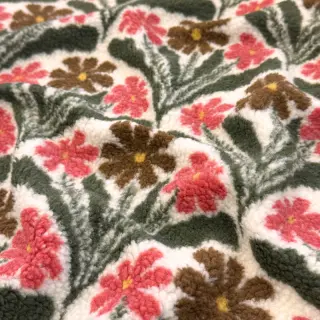 Coat fabric TEDDY JACQUARD Flowers
