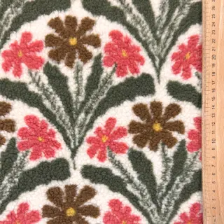 Coat fabric TEDDY JACQUARD Flowers