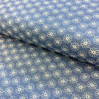 JEANS DENIM VELVET JACQUARD Flowers black