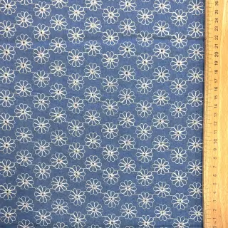 JEANS DENIM VELVET JACQUARD Flowers black