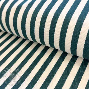 Dekoračná látka Herringbone striped bottle green