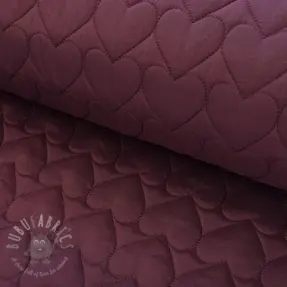 Stepped fabric WATERPROOF Hearts bordeaux