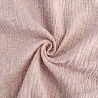 Double gauze/muslin old rose ORGANIC