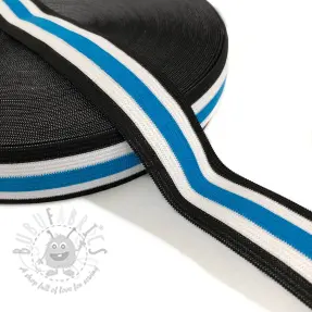 Elastic 3 cm Side stripe aqua